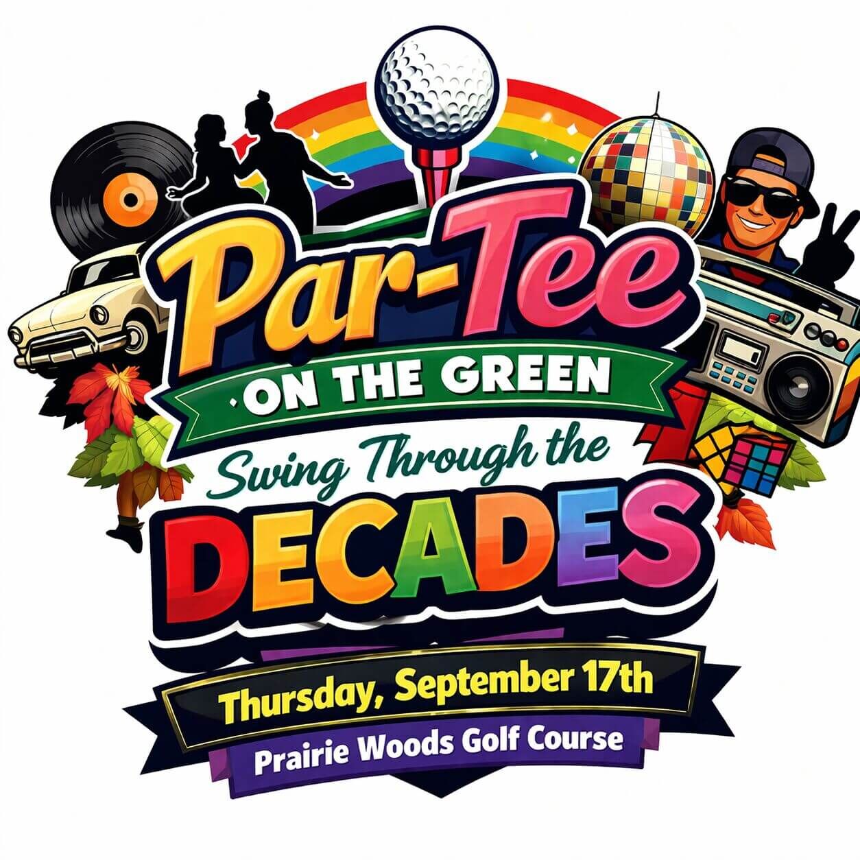 Retro golf party vibes on the green